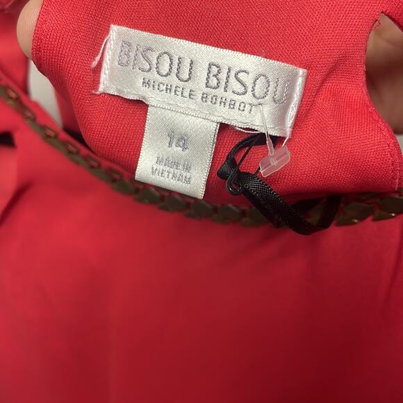 NWT Bisou Bisou Red Sleeveless Dress Size 14 - Picture 5 of 7